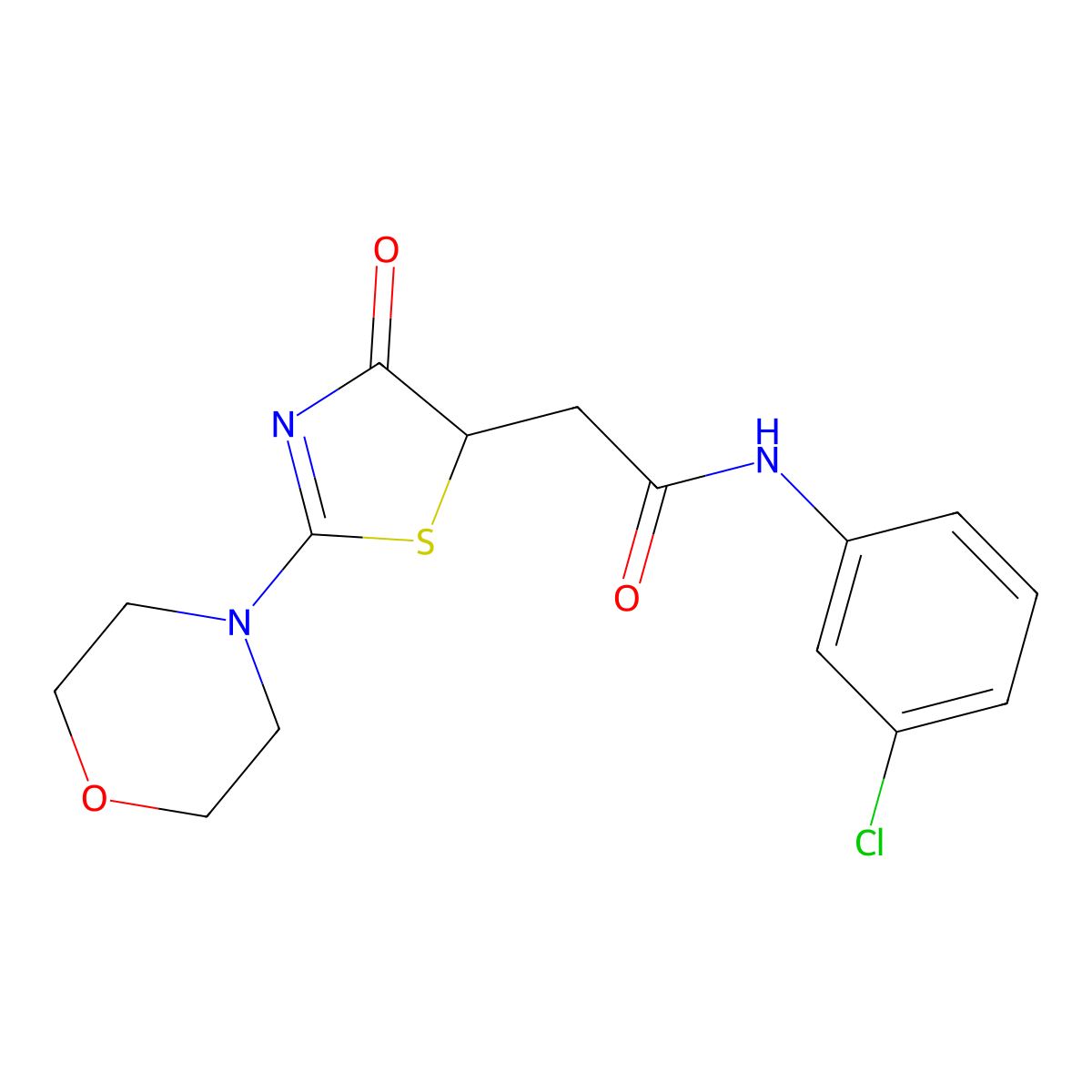 N-(3-chlorophenyl)-2-[2-(morpholin-4-yl)-4-oxo-4,5-dihydro-1,3-thiazol-5-yl]acetamide molecular structure, CAS 1010890-86-4