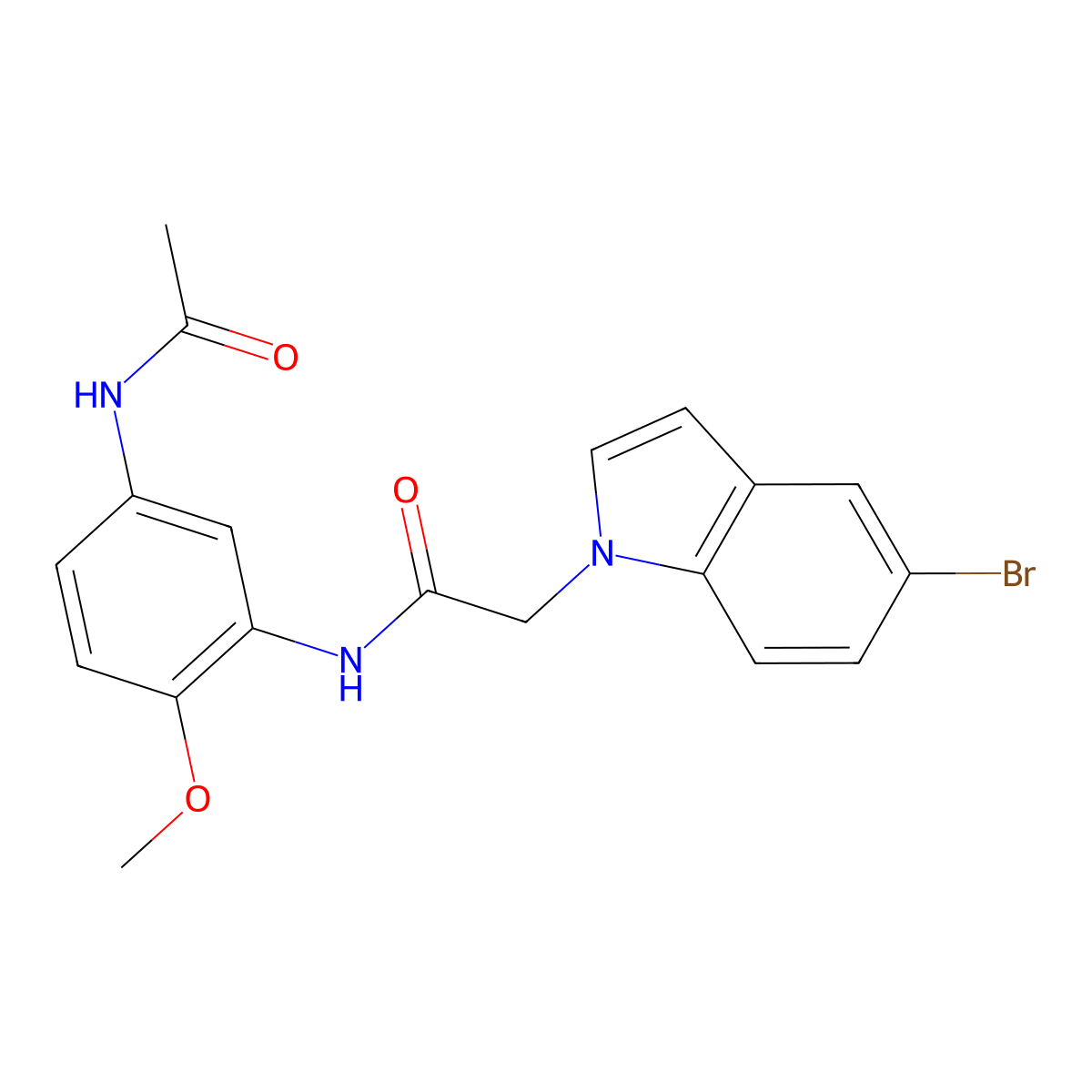N-[5-(acetylamino)-2-methoxyphenyl]-2-(5-bromo-1H-indol-1-yl)acetamide molecular structure, CAS 1010890-91-1