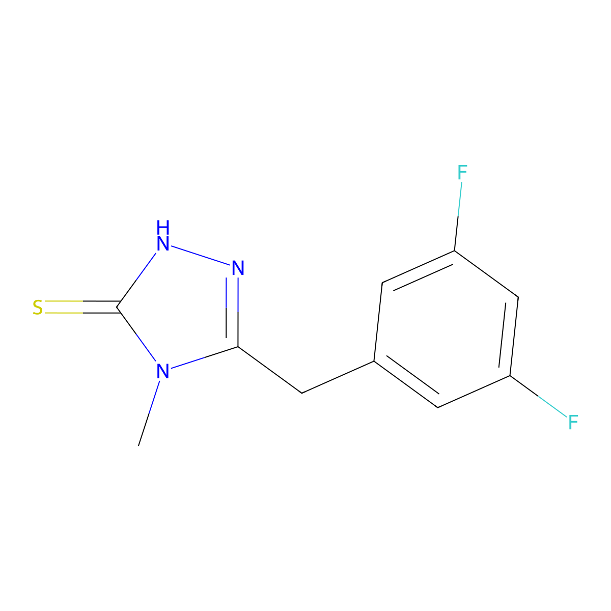 5-(3,5-difluorobenzyl)-4-methyl-4H-1,2,4-triazole-3-thiol molecular structure, CAS 1010890-94-4
