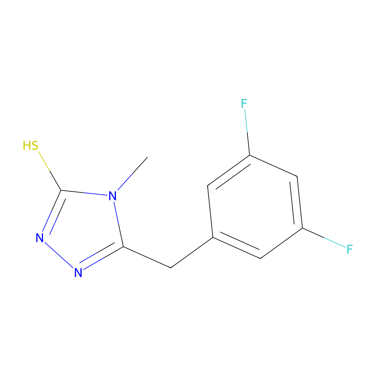 5-(3,5-difluorobenzyl)-4-methyl-4H-1,2,4-triazole-3-thiol molecular structure, CAS 1010890-94-4