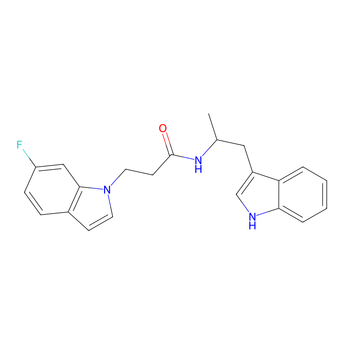 3-(6-fluoro-1H-indol-1-yl)-N-[1-(1H-indol-3-yl)propan-2-yl]propanamide molecular structure, CAS 1010891-01-6