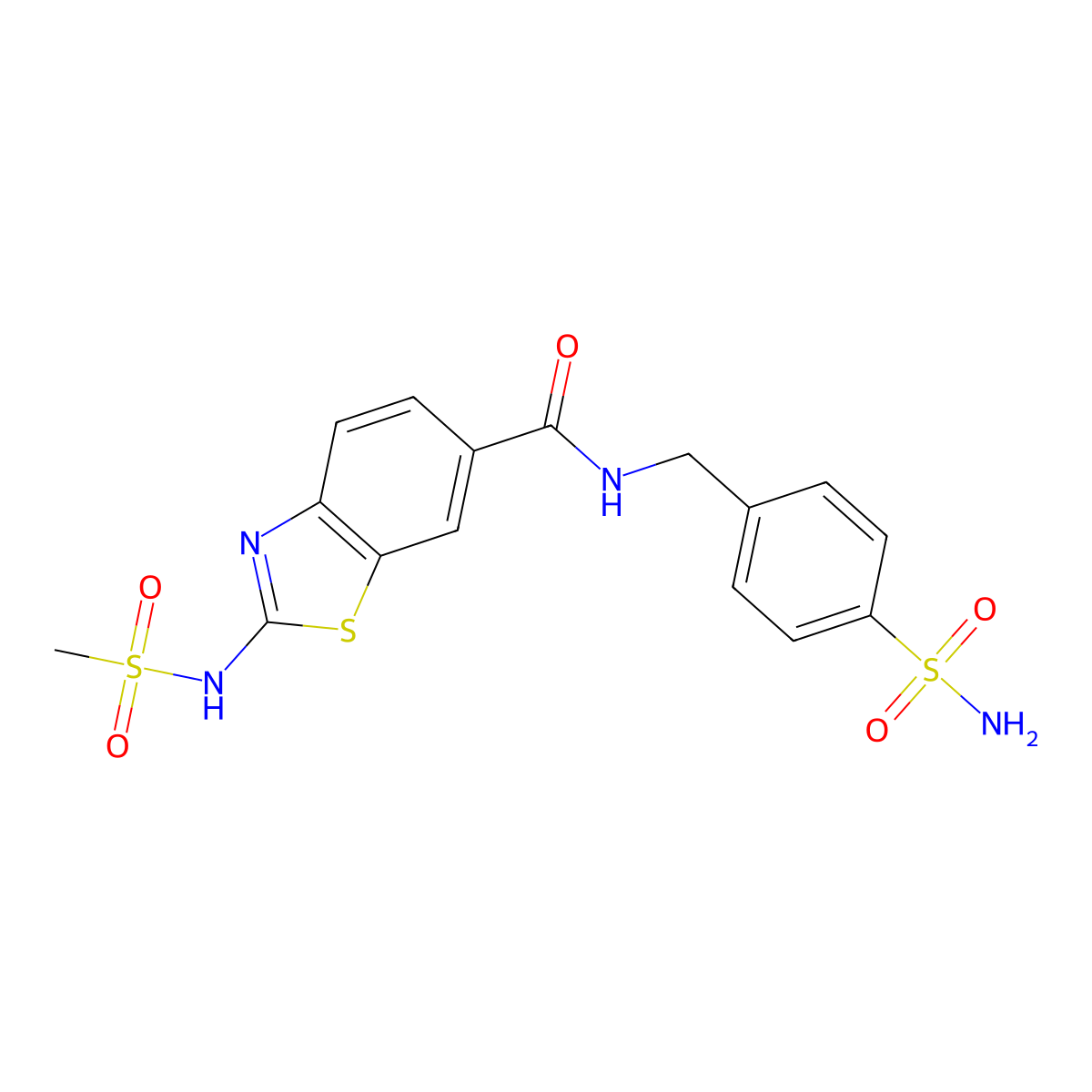 N~6~-[4-(aminosulfonyl)benzyl]-2-[(methylsulfonyl)amino]-1,3-benzothiazole-6-carboxamide molecular structure, CAS 1010891-08-3