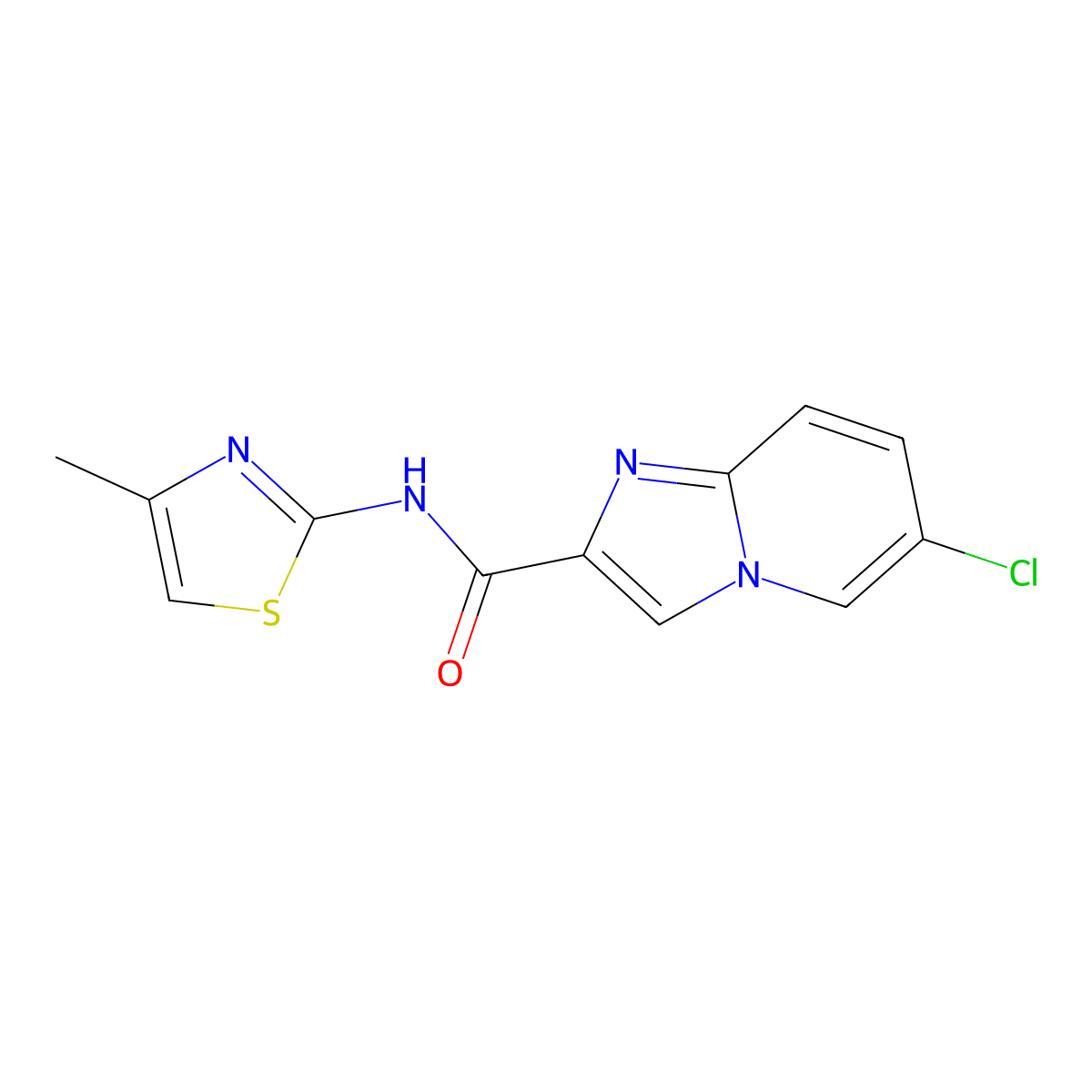 6-chloro-N~2~-(4-methyl-1,3-thiazol-2-yl)imidazo[1,2-a]pyridine-2-carboxamide molecular structure, CAS 1010891-15-2