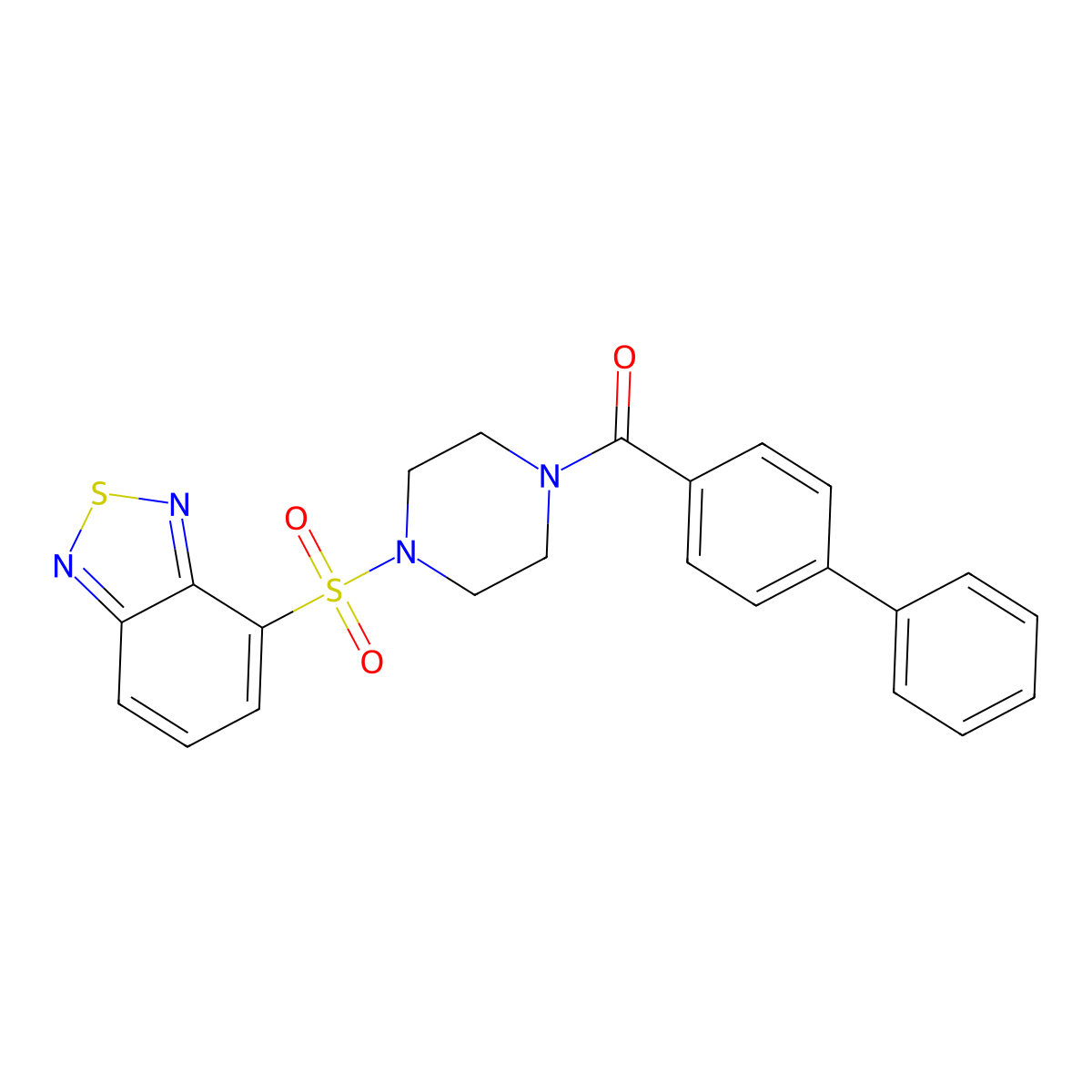 [4-(2,1,3-Benzothiadiazol-4-ylsulfonyl)piperazin-1-yl](biphenyl-4-yl)methanone molecular structure, CAS 1010891-17-4