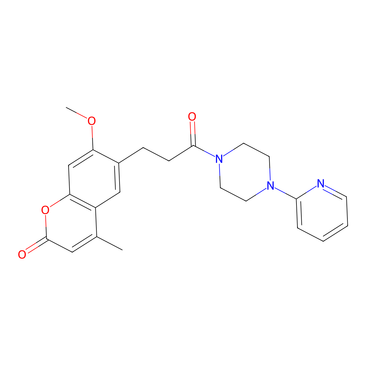 7-methoxy-4-methyl-6-{3-oxo-3-[4-(pyridin-2-yl)piperazin-1-yl]propyl}-2H-chromen-2-one molecular structure, CAS 1010891-19-6