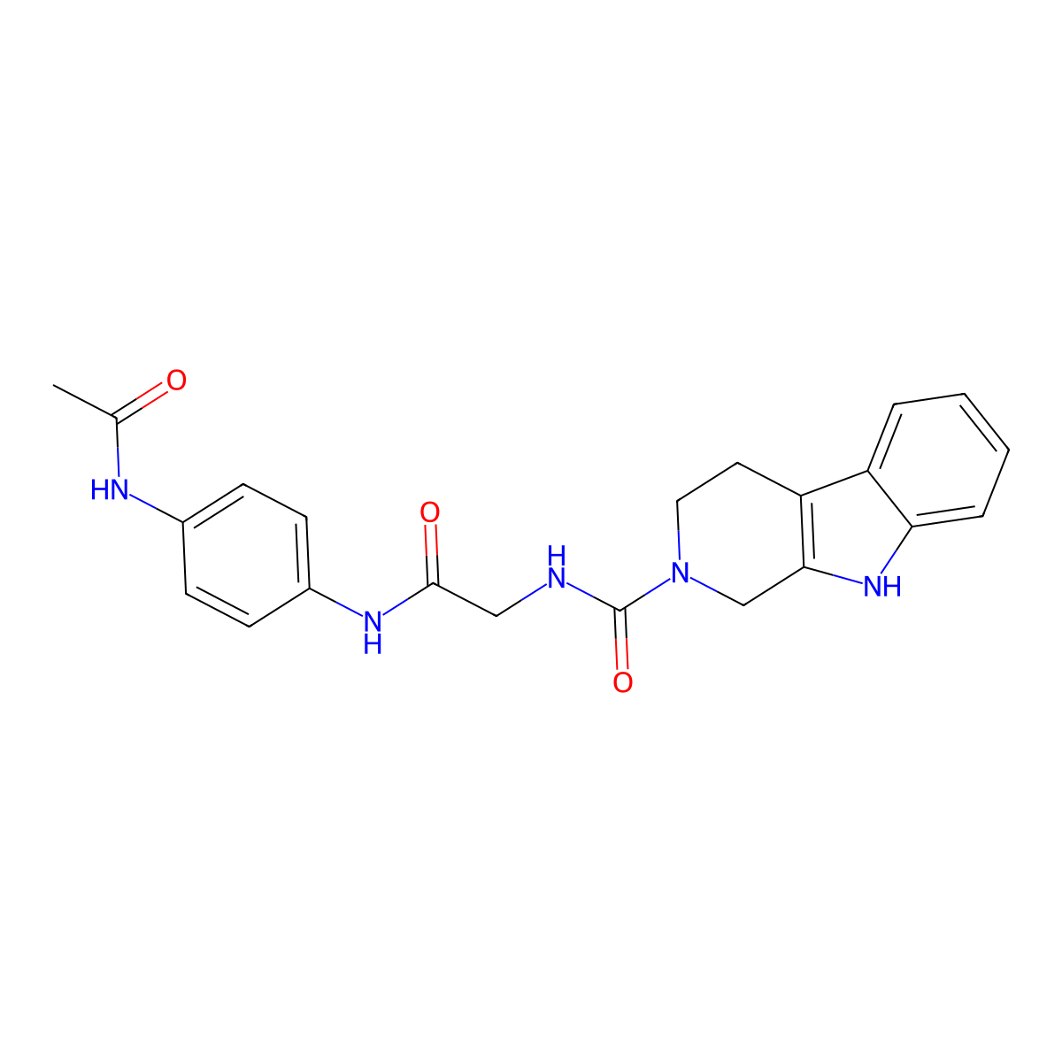 N-(2-{[4-(acetylamino)phenyl]amino}-2-oxoethyl)-1,3,4,9-tetrahydro-2H-beta-carboline-2-carboxamide molecular structure, CAS 1010891-31-2