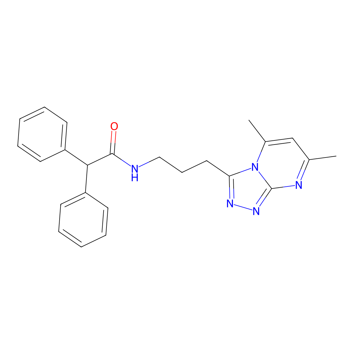 N-[3-(5,7-dimethyl[1,2,4]triazolo[4,3-a]pyrimidin-3-yl)propyl]-2,2-diphenylacetamide molecular structure, CAS 1010891-37-8