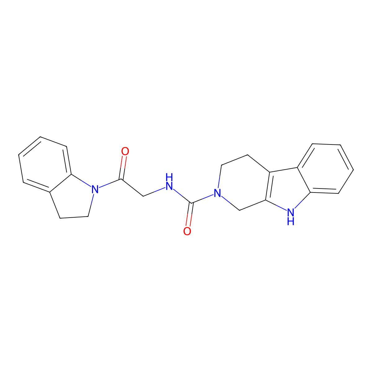 N-[2-(2,3-dihydro-1H-indol-1-yl)-2-oxoethyl]-1,3,4,9-tetrahydro-2H-beta-carboline-2-carboxamide molecular structure, CAS 1010891-43-6