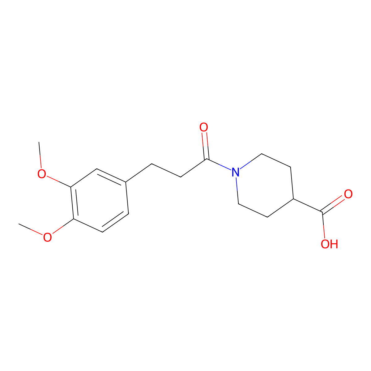 1-[3-(3,4-Dimethoxyphenyl)propanoyl]piperidine-4-carboxylic acid molecular structure, CAS 1010891-44-7