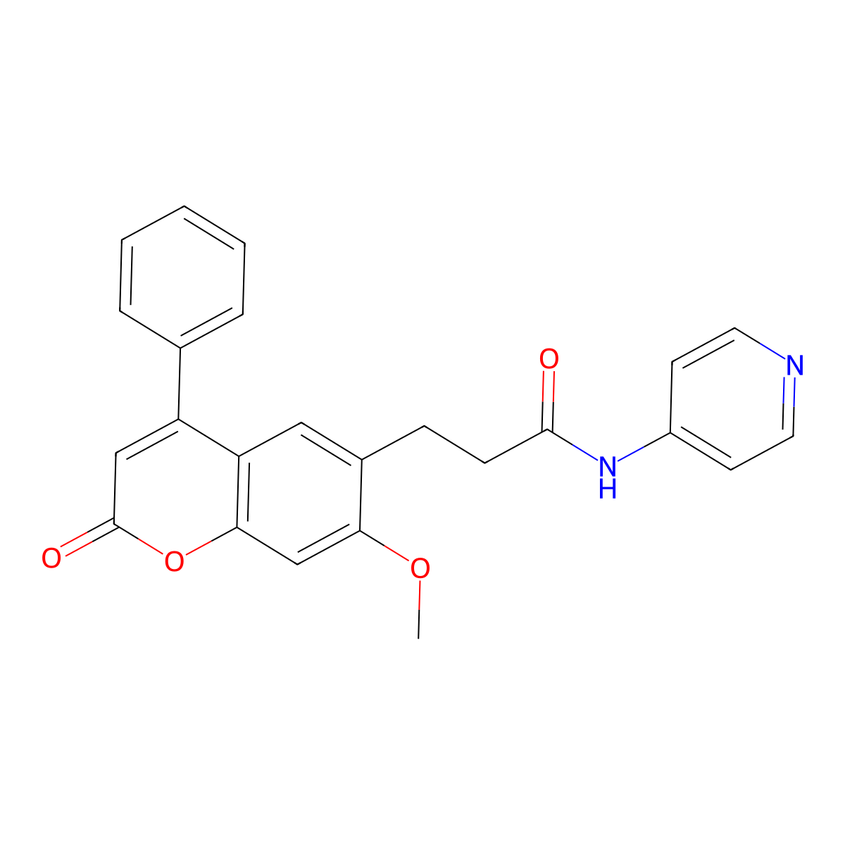 3-(7-methoxy-2-oxo-4-phenyl-2H-chromen-6-yl)-N-(pyridin-4-yl)propanamide molecular structure, CAS 1010891-54-9