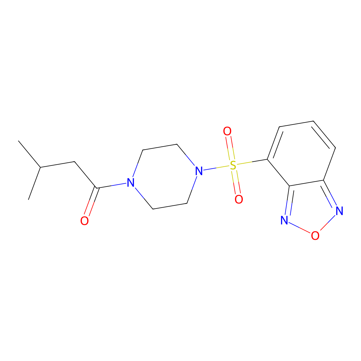 1-[4-(2,1,3-Benzoxadiazol-4-ylsulfonyl)piperazin-1-yl]-3-methylbutan-1-one molecular structure, CAS 1010891-58-3
