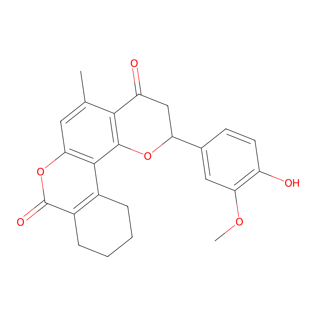 2-(4-hydroxy-3-methoxyphenyl)-5-methyl-2,3,9,10,11,12-hexahydro-4H,8H-benzo[c]pyrano[2,3-f]chromene-4,8-dione molecular structure, CAS 1010891-63-0