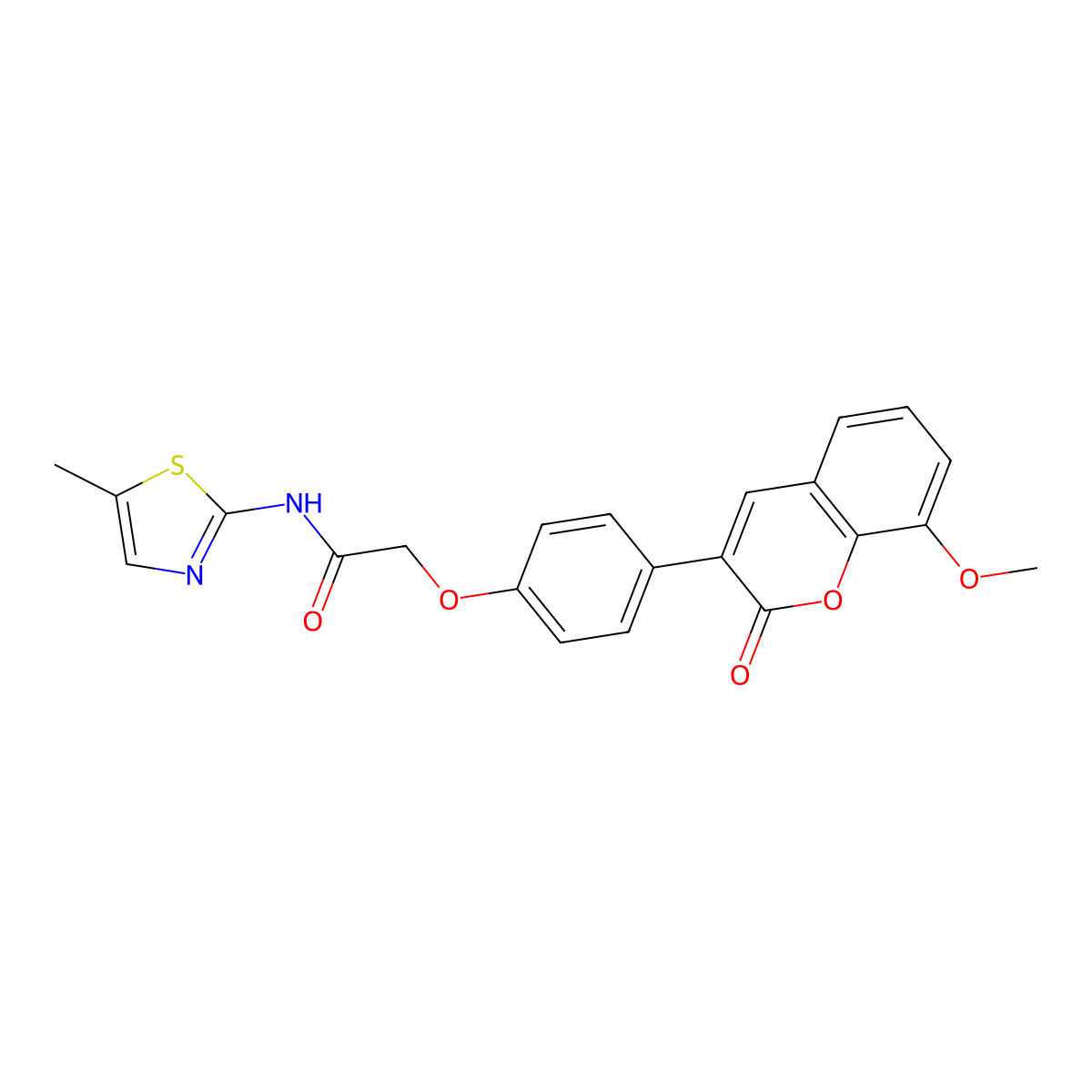 2-[4-(8-methoxy-2-oxo-2H-chromen-3-yl)phenoxy]-N-(5-methyl-1,3-thiazol-2-yl)acetamide molecular structure, CAS 1010891-64-1