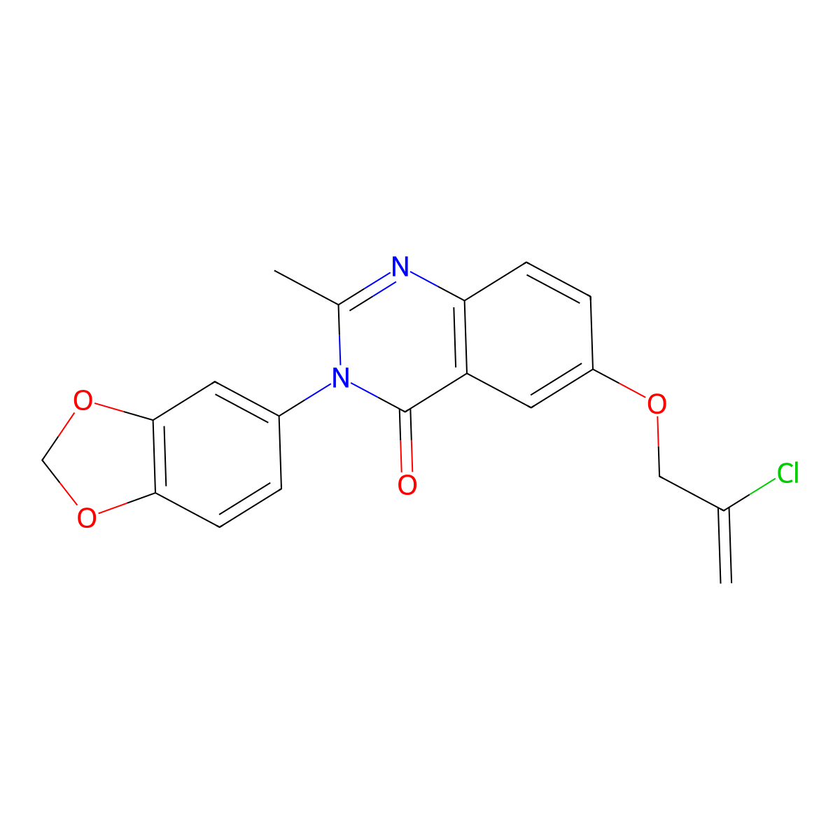 3-(1,3-benzodioxol-5-yl)-6-[(2-chloroprop-2-en-1-yl)oxy]-2-methylquinazolin-4(3H)-one molecular structure, CAS 1010891-71-0