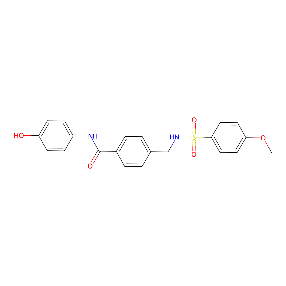 N-(4-hydroxyphenyl)-4-({[(4-methoxyphenyl)sulfonyl]amino}methyl)benzamide molecular structure, CAS 1010891-72-1