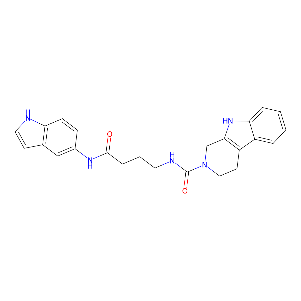 N-[4-(1H-indol-5-ylamino)-4-oxobutyl]-1,3,4,9-tetrahydro-2H-beta-carboline-2-carboxamide molecular structure, CAS 1010891-75-4