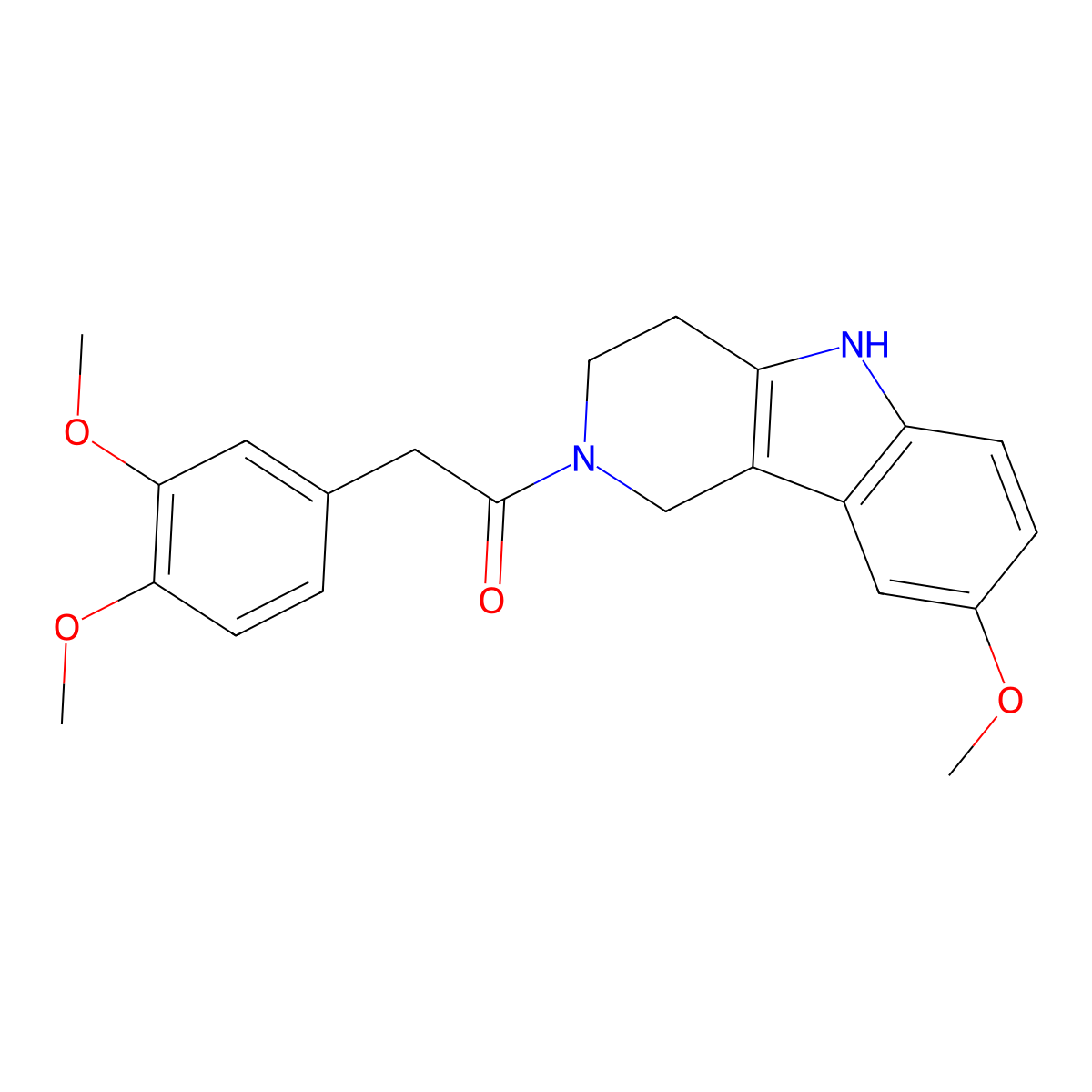 2-[(3,4-dimethoxyphenyl)acetyl]-8-methoxy-2,3,4,5-tetrahydro-1H-pyrido[4,3-b]indole molecular structure, CAS 1010891-79-8