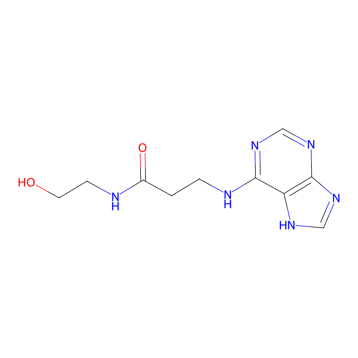 N-(2-hydroxyethyl)-N~3~-9H-purin-6-yl-beta-alaninamide molecular structure, CAS 1010891-90-3