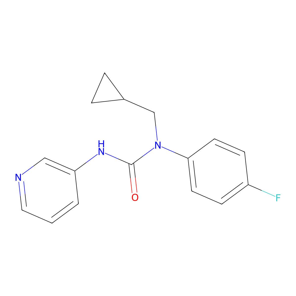 1-(Cyclopropylmethyl)-1-(4-fluorophenyl)-3-pyridin-3-ylurea molecular structure, CAS 1010891-94-7