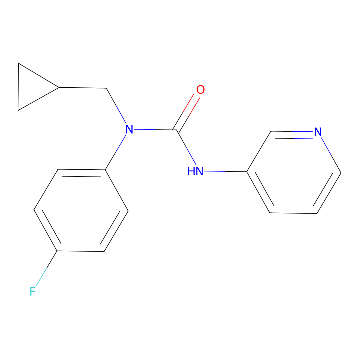 1-(Cyclopropylmethyl)-1-(4-fluorophenyl)-3-pyridin-3-ylurea molecular structure, CAS 1010891-94-7