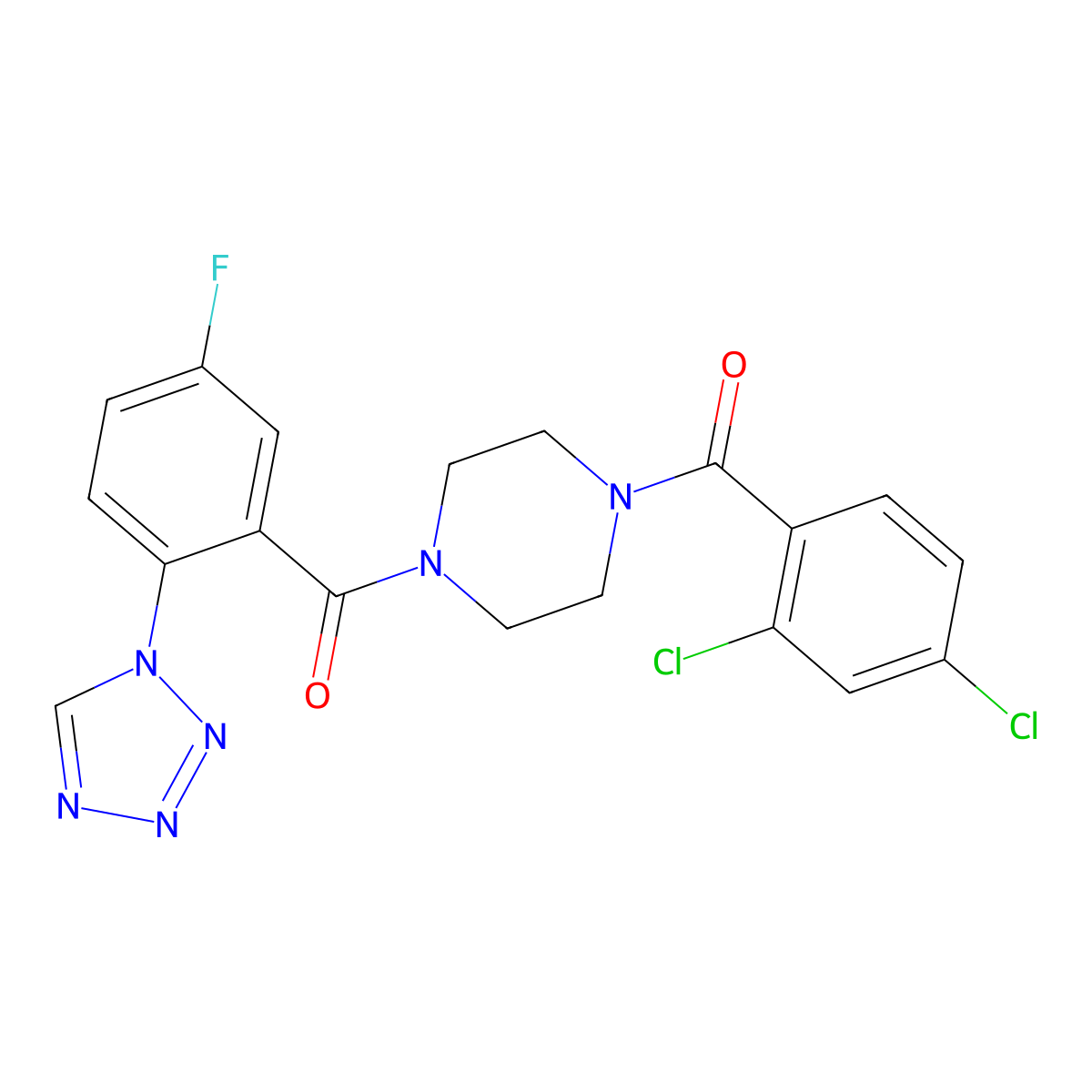 C19H15Cl2FN6O2 molecular structure, CAS 1010891-98-1