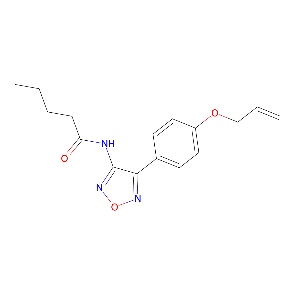 N-{4-[4-(prop-2-en-1-yloxy)phenyl]-1,2,5-oxadiazol-3-yl}pentanamide molecular structure, CAS 1010892-08-6