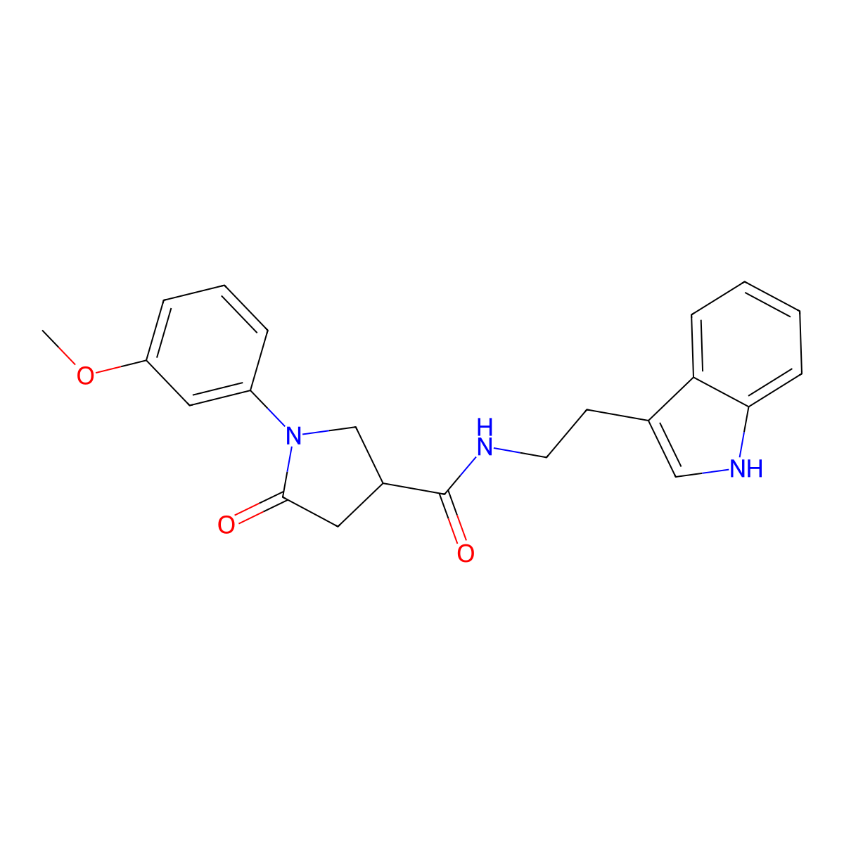 N-[2-(1H-indol-3-yl)ethyl]-1-(3-methoxyphenyl)-5-oxopyrrolidine-3-carboxamide molecular structure, CAS 1010892-09-7