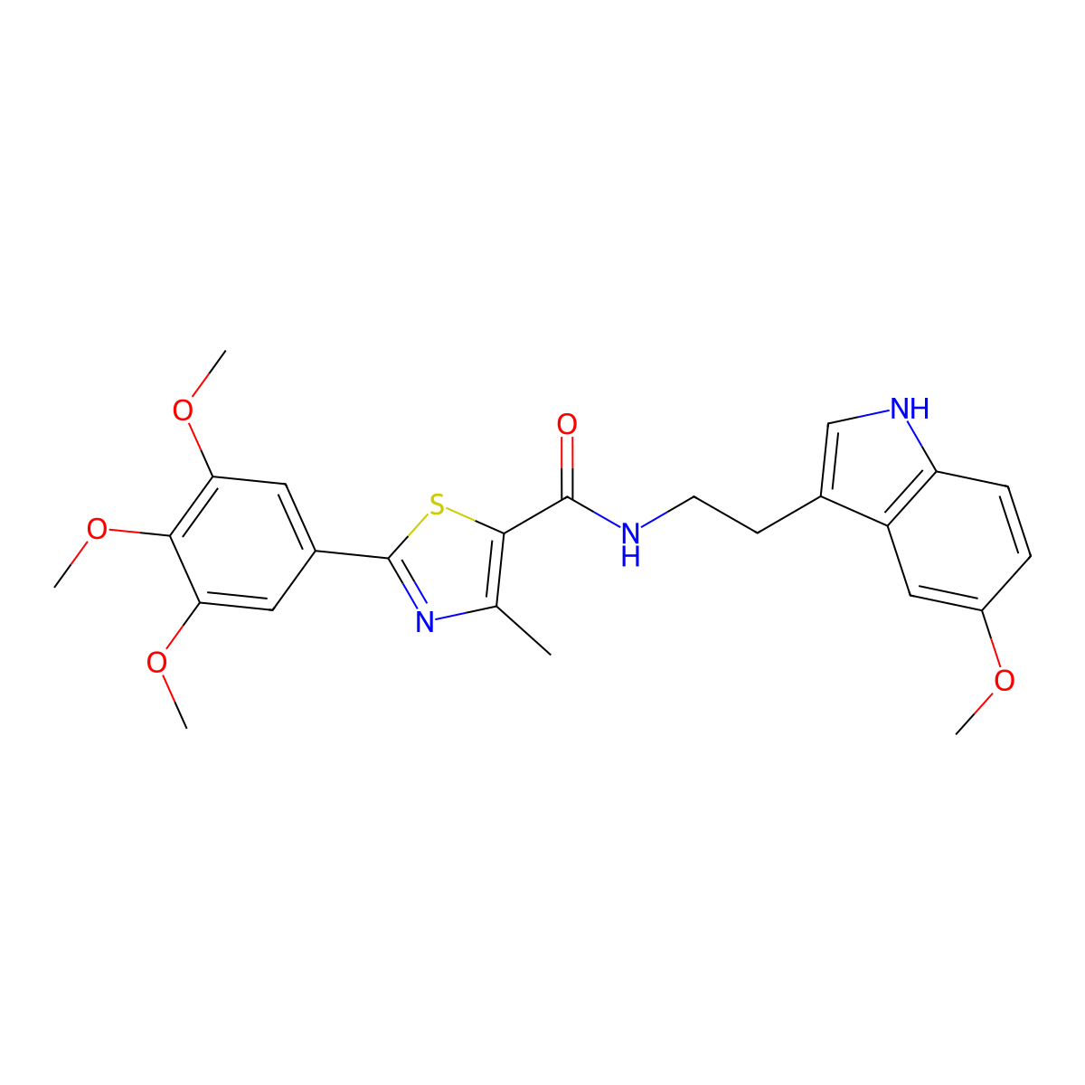 N-[2-(5-methoxy-1H-indol-3-yl)ethyl]-4-methyl-2-(3,4,5-trimethoxyphenyl)-1,3-thiazole-5-carboxamide molecular structure, CAS 1010892-37-1