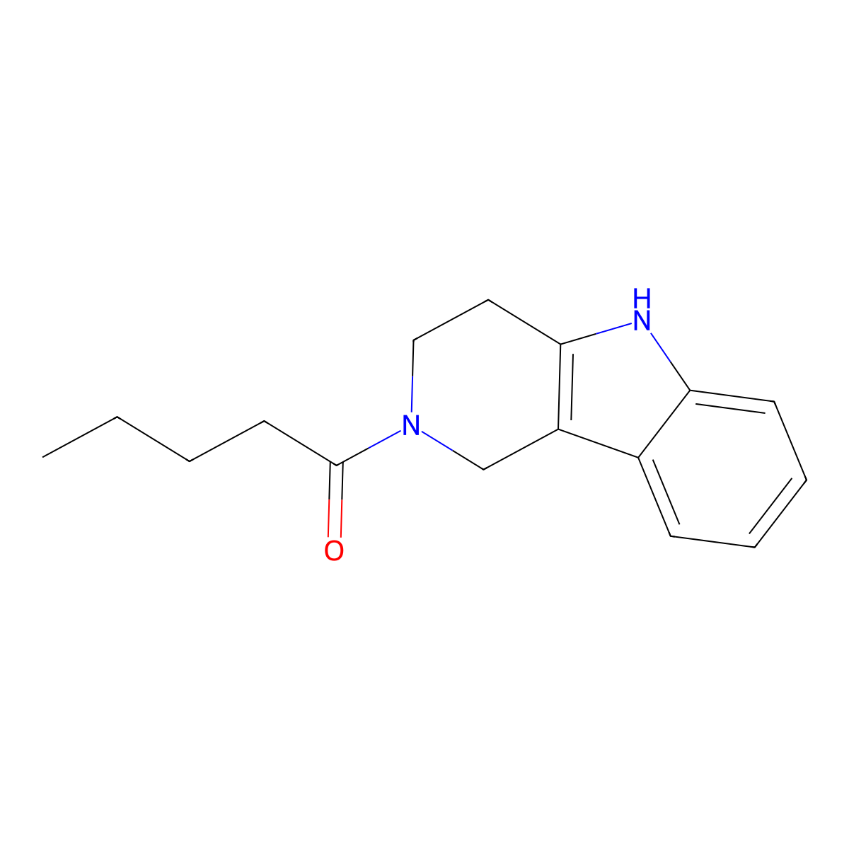 2-pentanoyl-2,3,4,5-tetrahydro-1H-pyrido[4,3-b]indole molecular structure, CAS 1010892-41-7