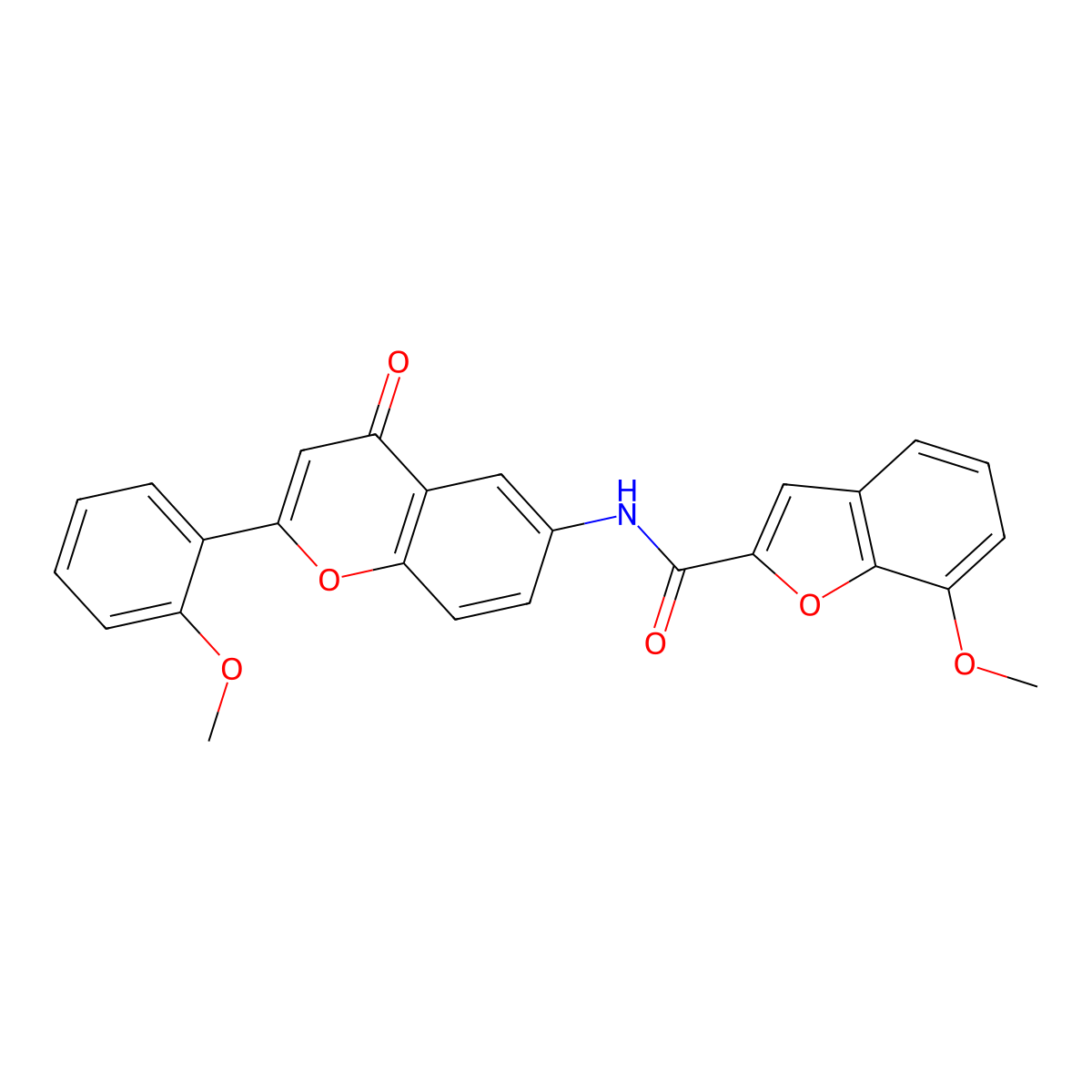 7-methoxy-N-[2-(2-methoxyphenyl)-4-oxo-4H-chromen-6-yl]-1-benzofuran-2-carboxamide molecular structure, CAS 1010892-45-1