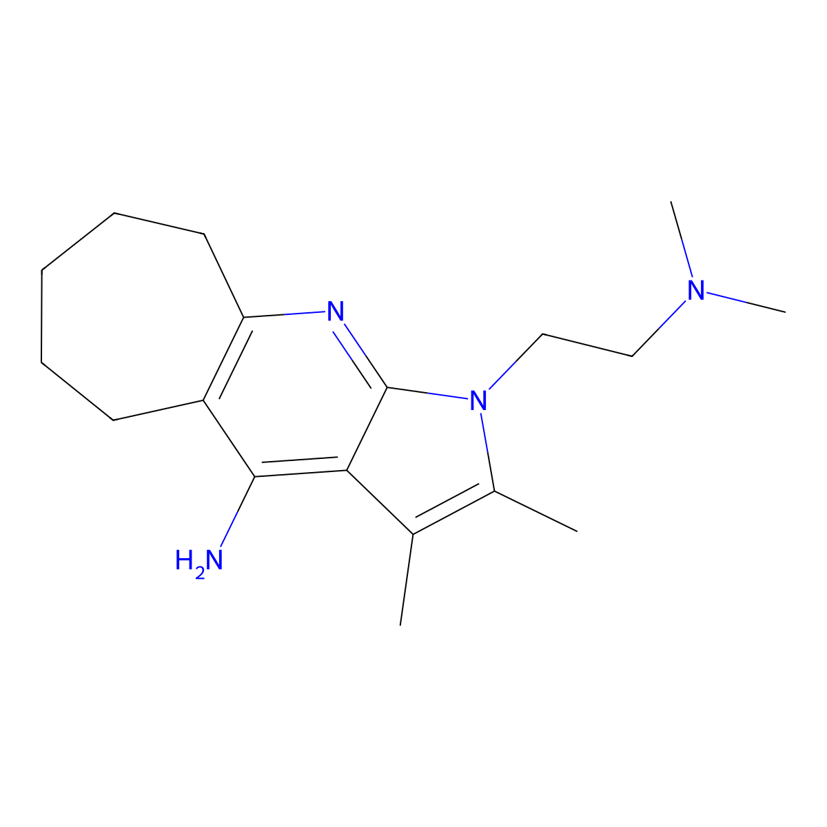 1-(2-(Dimethylamino)ethyl)-2,3-dimethyl-1,5,6,7,8,9-hexahydrocyclohepta[b]pyrrolo[3,2-e]pyridin-4-amine molecular structure, CAS 1010892-46-2