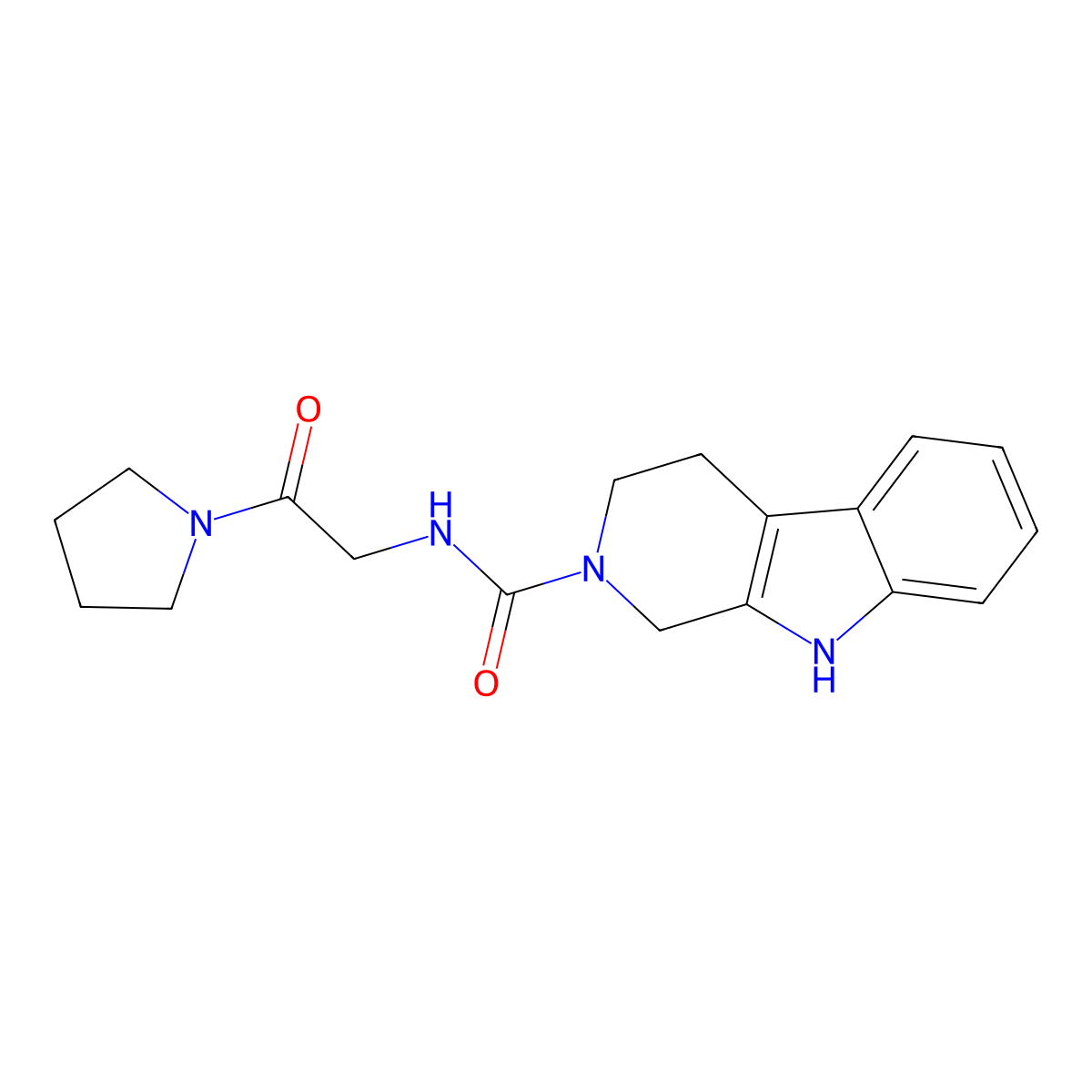 N-[2-oxo-2-(pyrrolidin-1-yl)ethyl]-1,3,4,9-tetrahydro-2H-beta-carboline-2-carboxamide molecular structure, CAS 1010892-53-1