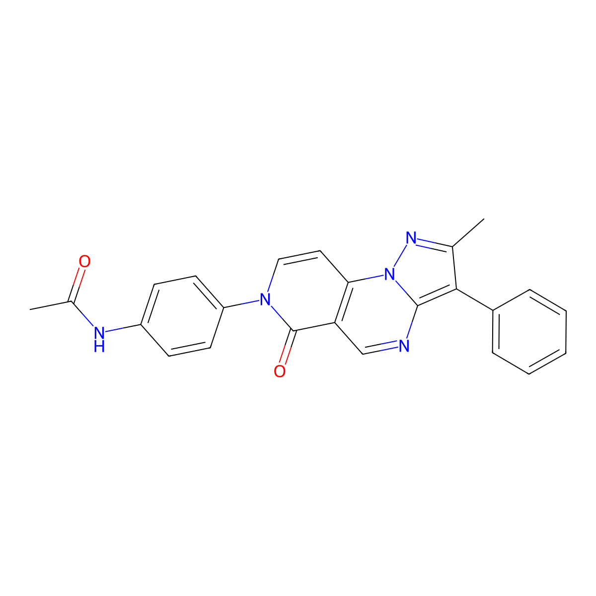 N-(4-(2-methyl-6-oxo-3-phenylpyrazolo[1,5-a]pyrido[3,4-e]pyrimidin-7(6H)-yl)phenyl)acetamide molecular structure, CAS 1010892-54-2