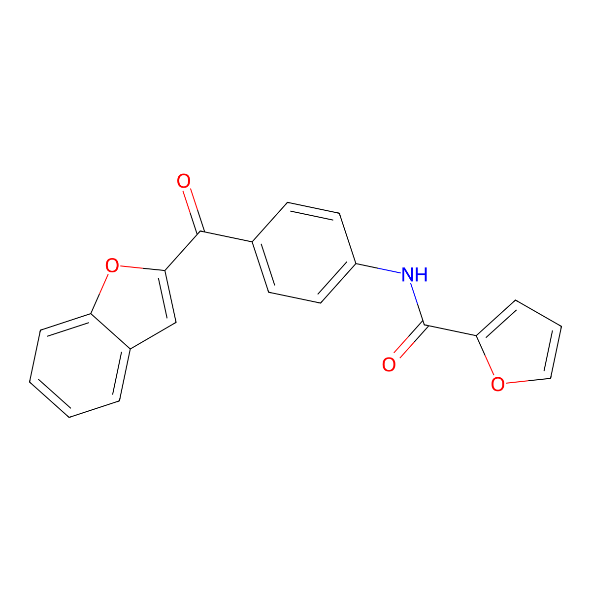 N-[4-(1-benzofuran-2-ylcarbonyl)phenyl]furan-2-carboxamide molecular structure, CAS 1010892-59-7