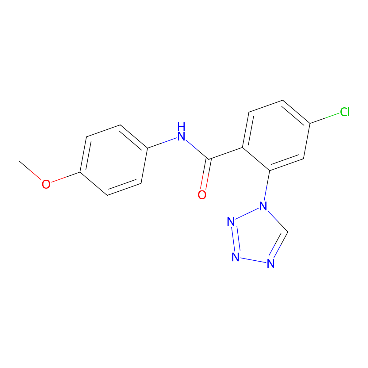 4-chloro-N-(4-methoxyphenyl)-2-(1H-tetrazol-1-yl)benzamide molecular structure, CAS 1010892-60-0