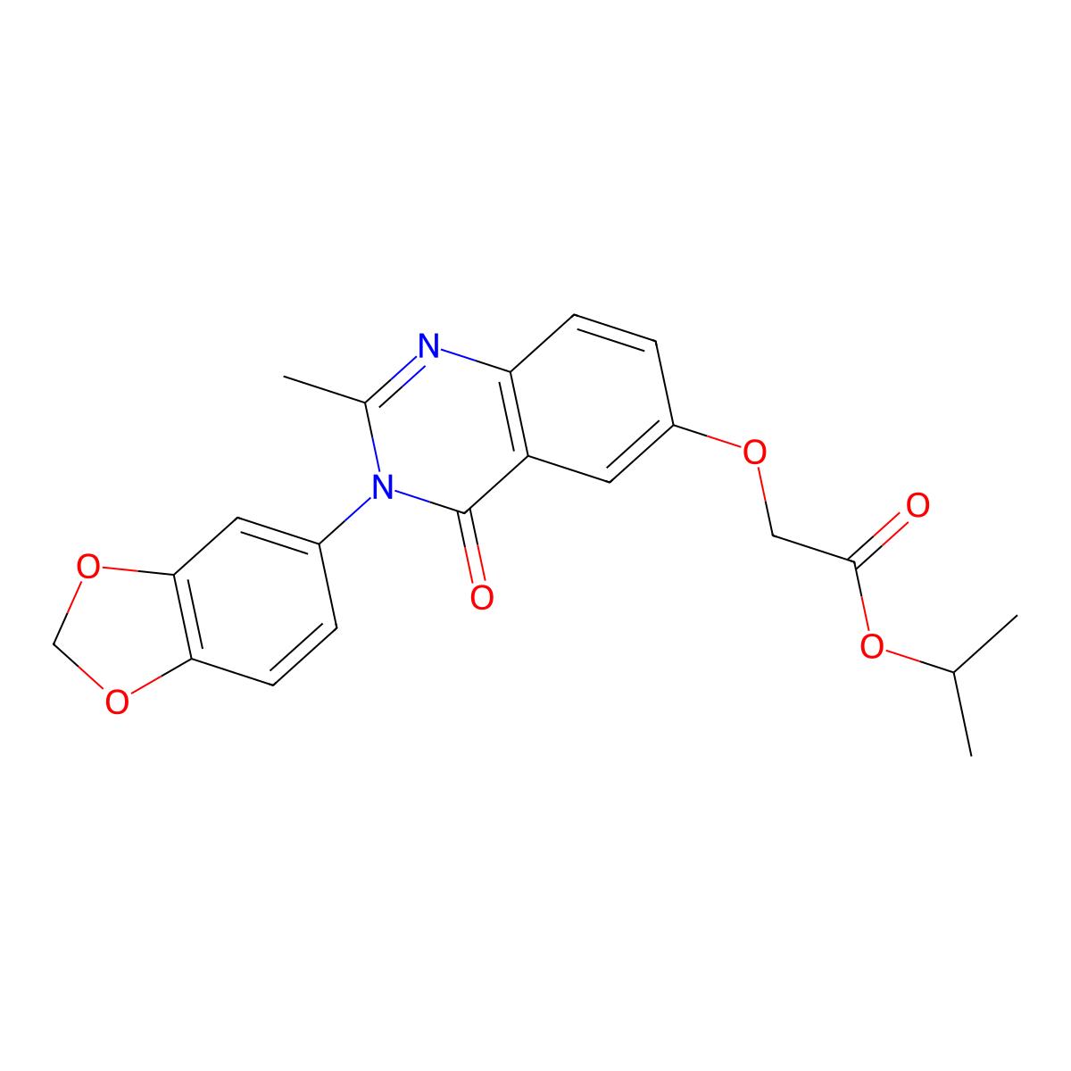 Propan-2-yl {[3-(1,3-benzodioxol-5-yl)-2-methyl-4-oxo-3,4-dihydroquinazolin-6-yl]oxy}acetate molecular structure, CAS 1010892-69-9