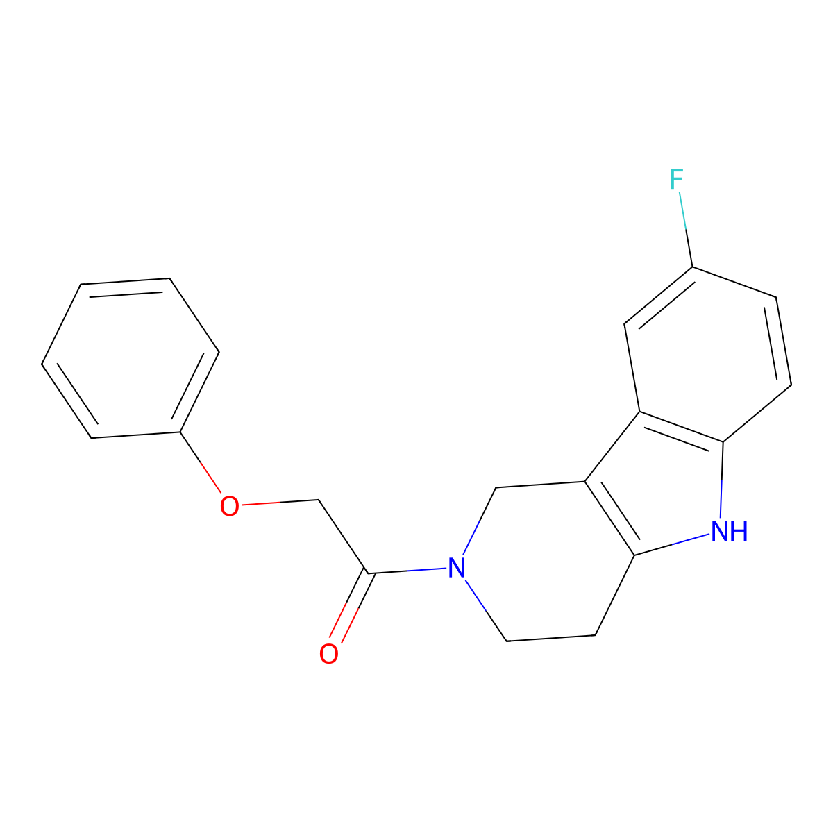 1-(8-fluoro-1,3,4,5-tetrahydro-2H-pyrido[4,3-b]indol-2-yl)-2-phenoxyethanone molecular structure, CAS 1010892-71-3