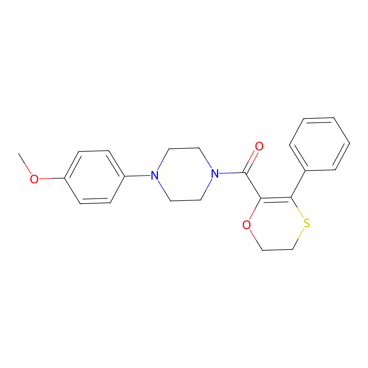 [4-(4-Methoxyphenyl)piperazin-1-yl](3-phenyl-5,6-dihydro-1,4-oxathiin-2-yl)methanone molecular structure, CAS 1010892-74-6