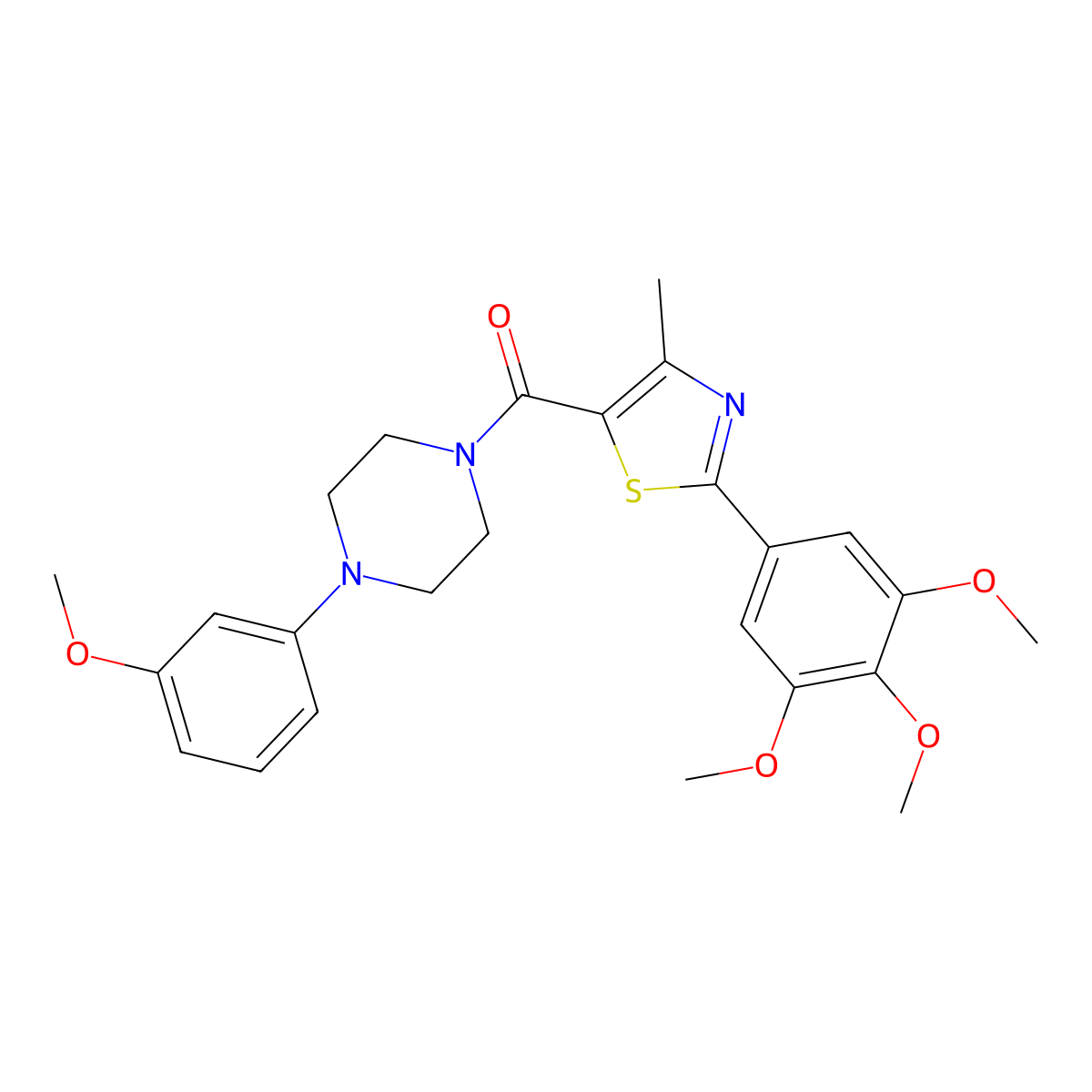 [4-(3-Methoxyphenyl)piperazino][4-methyl-2-(3,4,5-trimethoxyphenyl)-1,3-thiazol-5-yl]methanone molecular structure, CAS 1010892-91-7