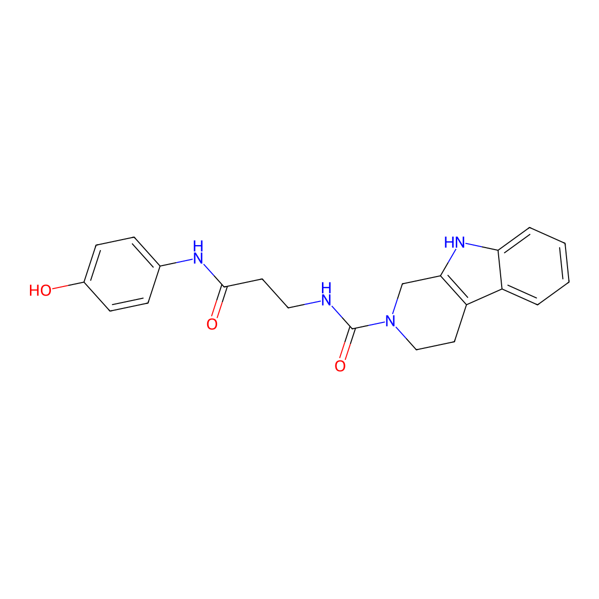 N-{3-[(4-hydroxyphenyl)amino]-3-oxopropyl}-1,3,4,9-tetrahydro-2H-beta-carboline-2-carboxamide molecular structure, CAS 1010892-96-2