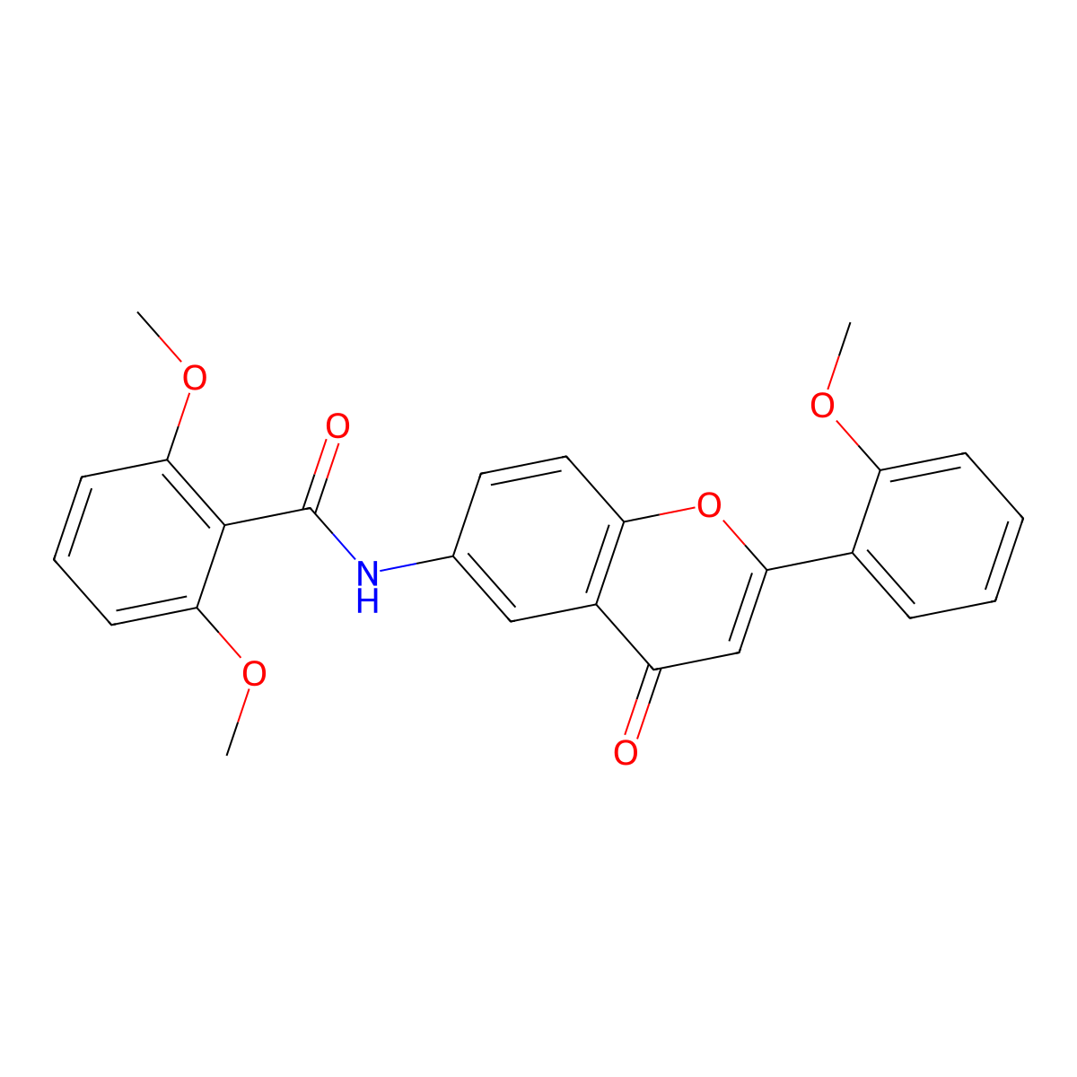 2,6-dimethoxy-N-(2-(2-methoxyphenyl)-4-oxo-4H-chromen-6-yl)benzamide molecular structure, CAS 1010893-00-1