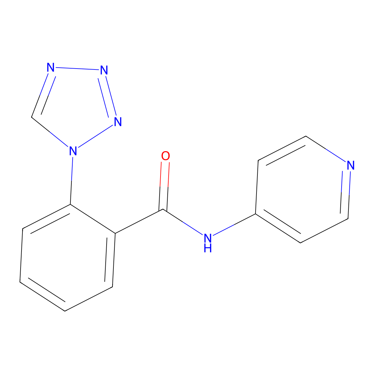 N-(pyridin-4-yl)-2-(1H-tetrazol-1-yl)benzamide molecular structure, CAS 1010893-02-3