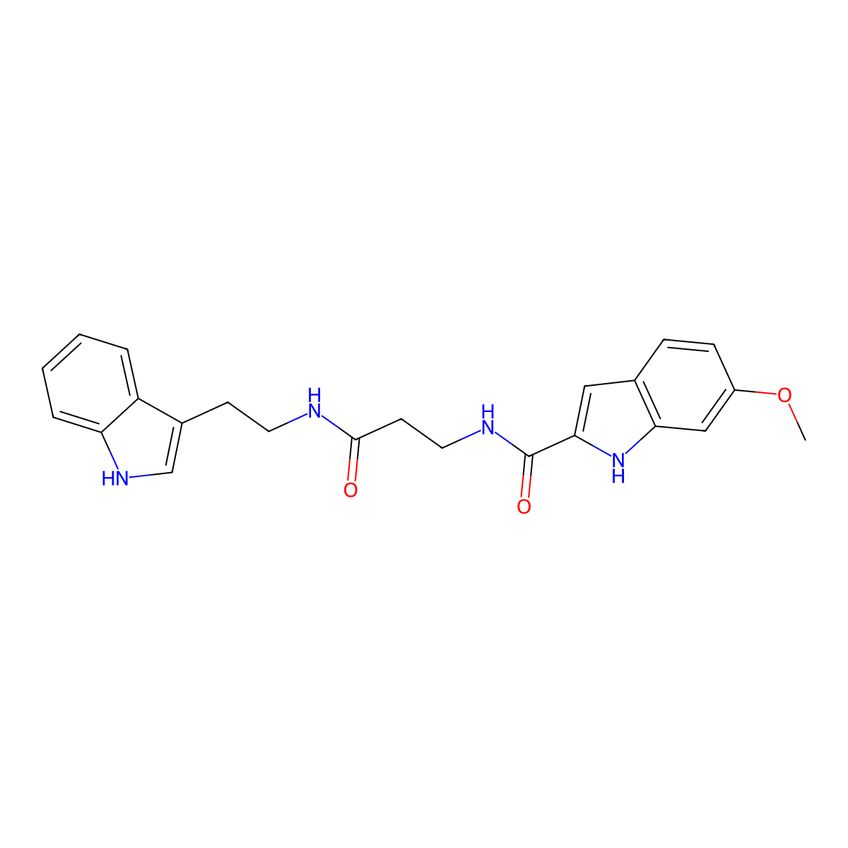 N-(3-{[2-(1H-indol-3-yl)ethyl]amino}-3-oxopropyl)-6-methoxy-1H-indole-2-carboxamide molecular structure, CAS 1010893-04-5
