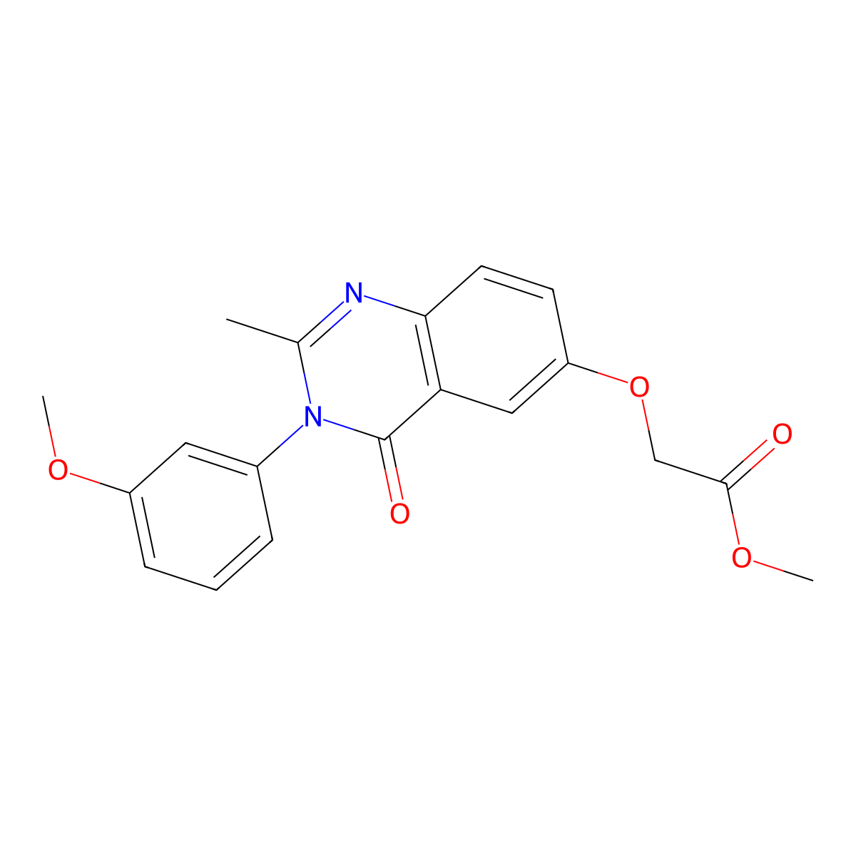 Methyl {[3-(3-methoxyphenyl)-2-methyl-4-oxo-3,4-dihydroquinazolin-6-yl]oxy}acetate molecular structure, CAS 1010893-08-9