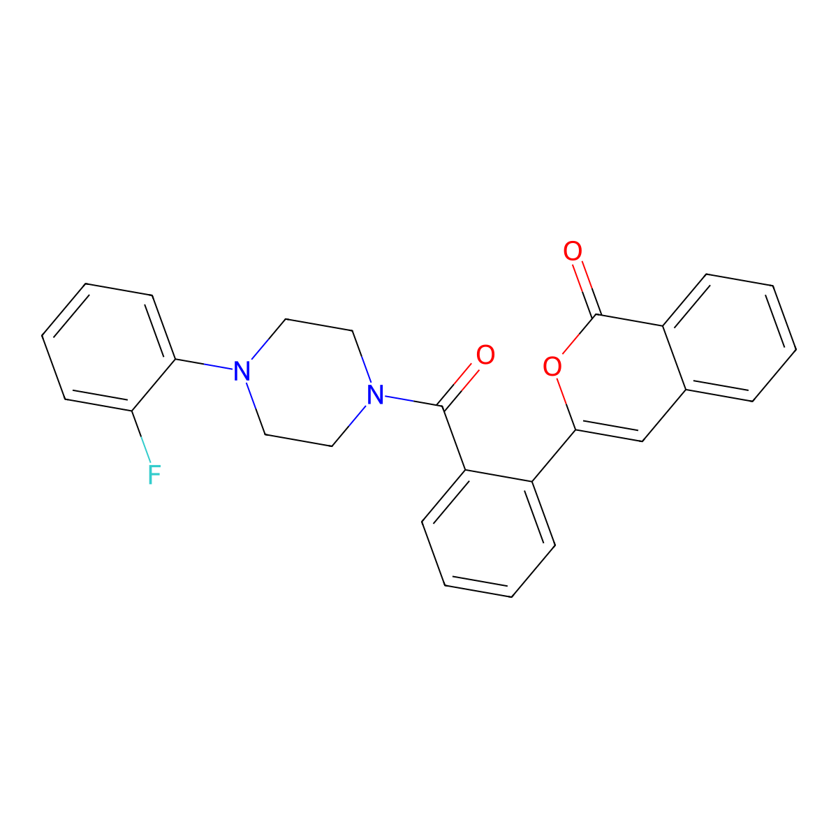 3-(2-{[4-(2-fluorophenyl)piperazino]carbonyl}phenyl)-1H-isochromen-1-one molecular structure, CAS 1010893-18-1