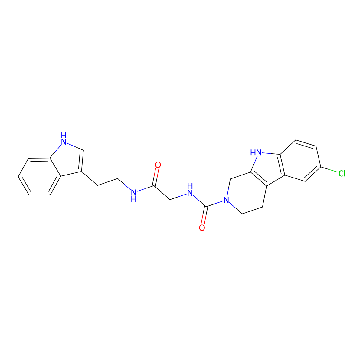 6-chloro-N-(2-{[2-(1H-indol-3-yl)ethyl]amino}-2-oxoethyl)-1,3,4,9-tetrahydro-2H-beta-carboline-2-carboxamide molecular structure, CAS 1010893-20-5