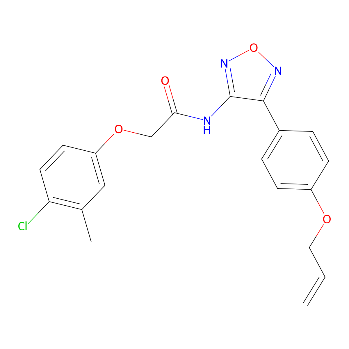 2-(4-chloro-3-methylphenoxy)-N-{4-[4-(prop-2-en-1-yloxy)phenyl]-1,2,5-oxadiazol-3-yl}acetamide molecular structure, CAS 1010893-21-6