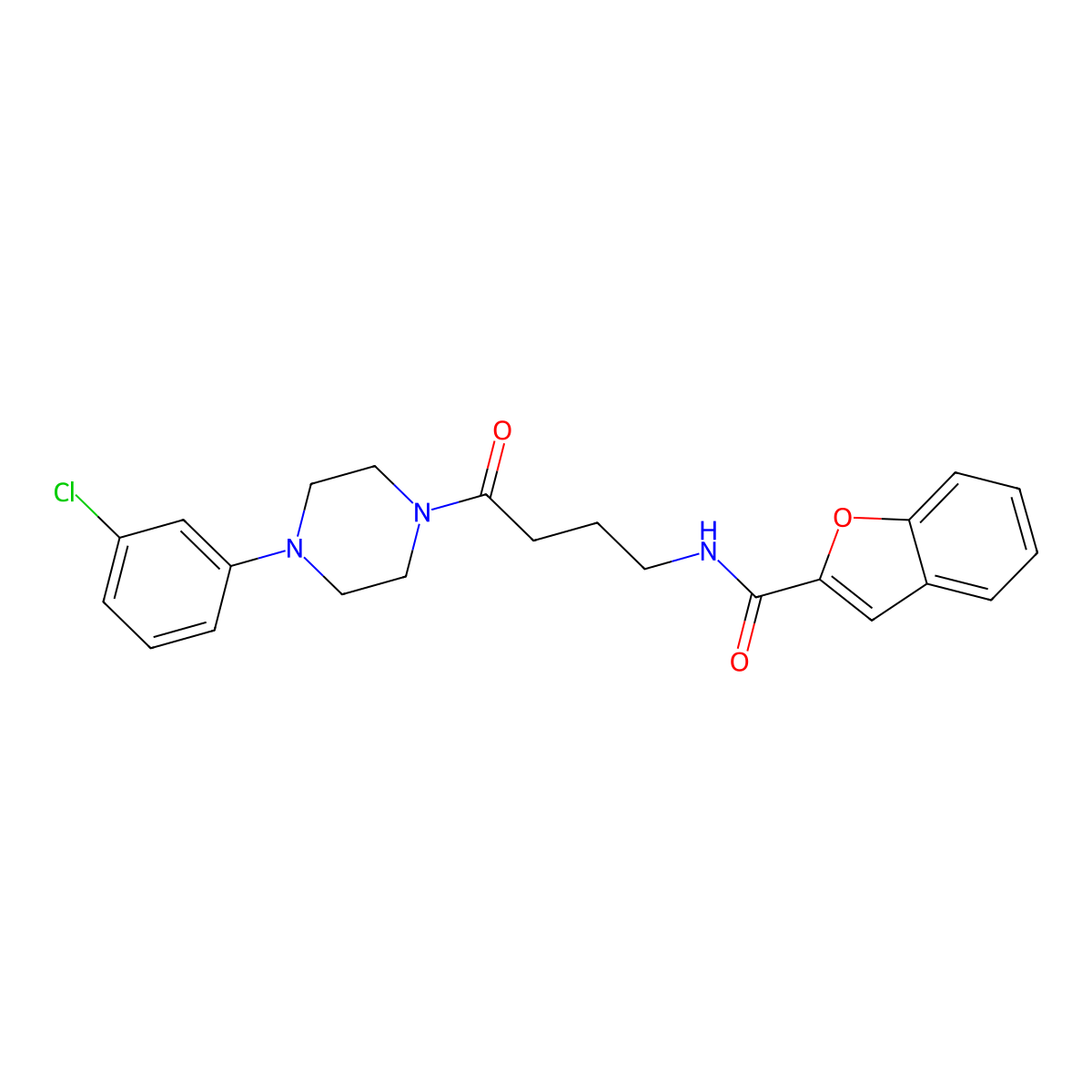 N~2~-{4-[4-(3-chlorophenyl)piperazino]-4-oxobutyl}-1-benzofuran-2-carboxamide molecular structure, CAS 1010893-26-1