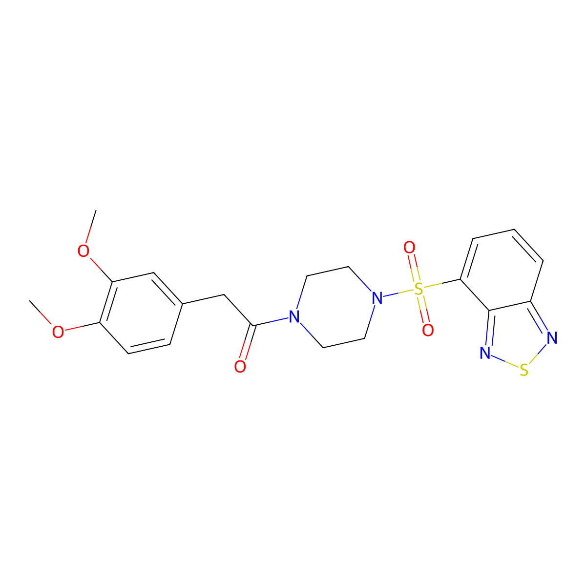 1-[4-(2,1,3-Benzothiadiazol-4-ylsulfonyl)piperazin-1-yl]-2-(3,4-dimethoxyphenyl)ethanone molecular structure, CAS 1010893-29-4