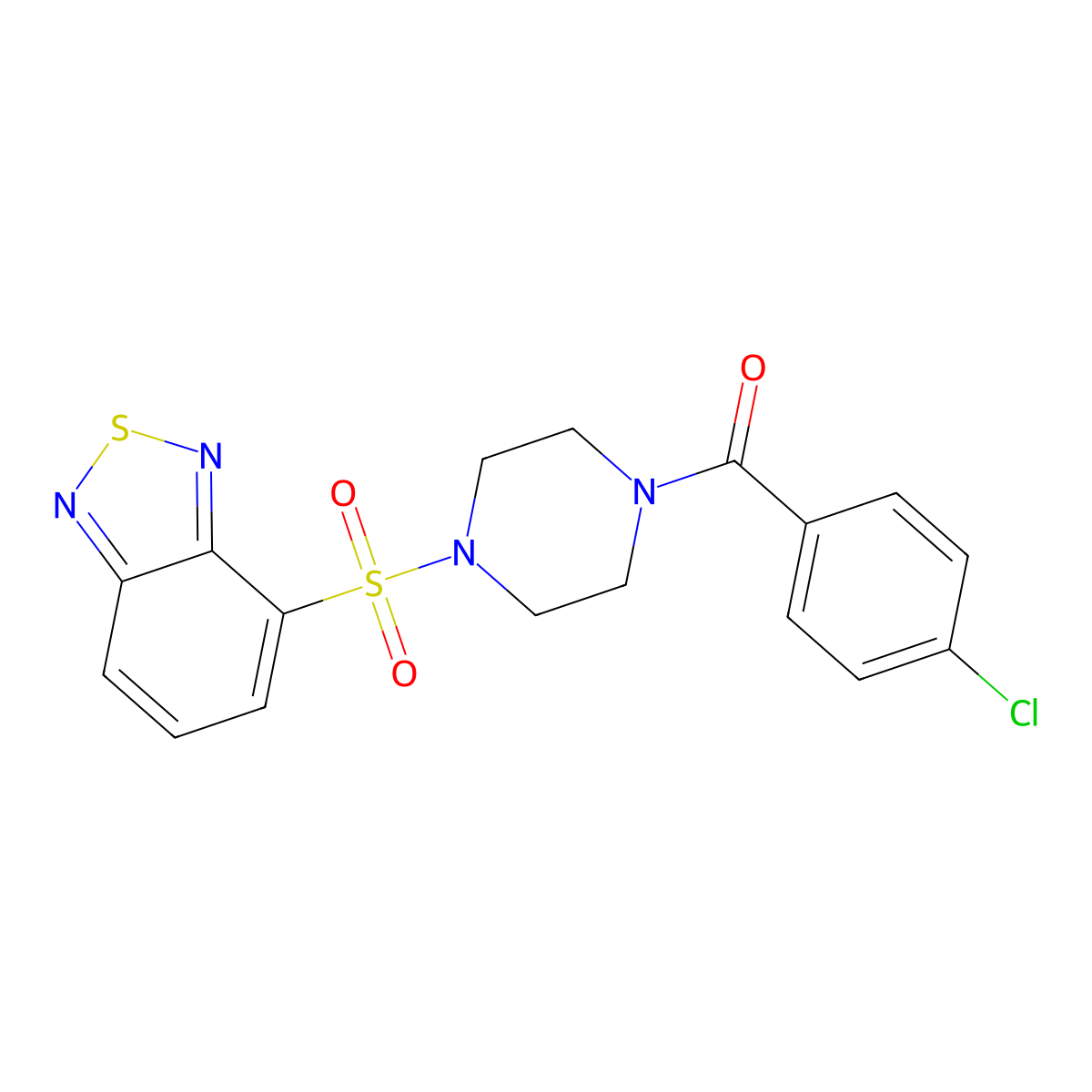 [4-(2,1,3-Benzothiadiazol-4-ylsulfonyl)piperazin-1-yl](4-chlorophenyl)methanone molecular structure, CAS 1010893-43-2